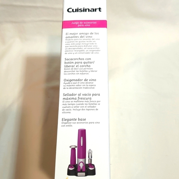 New Cuisinart Wine Set Electric Wine Opener Aerator Vacuum Sealer Cutter - Picture 4 of 6